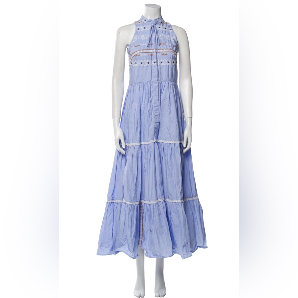 SILVIA TCHERASSI Sleeveless Aviation Dress in Celestial Blue - L